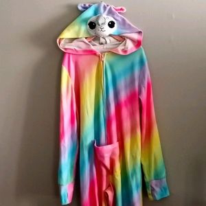 Girls Tie-Dye Unicorn Onesie Pajamas Size 8
